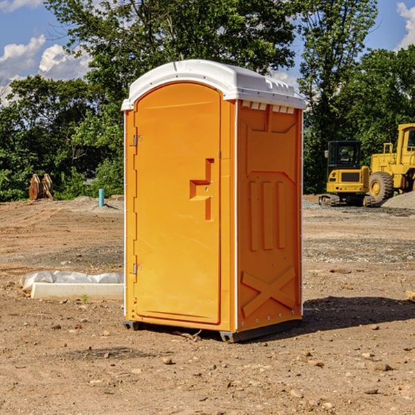 can i customize the exterior of the portable restrooms with my event logo or branding in Mount Summit IN